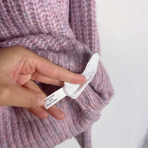New J Crew Womens XS Purple Pink Alpaca Blend Turtleneck Sweater Shoulder Button - Picture 9 of 9